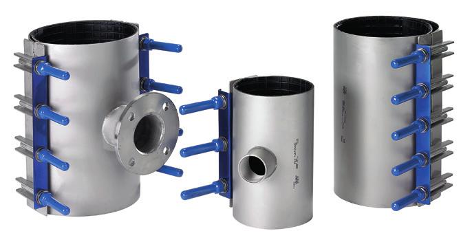 mechanical couplings for connecting pipes with equal or unequal diameters.