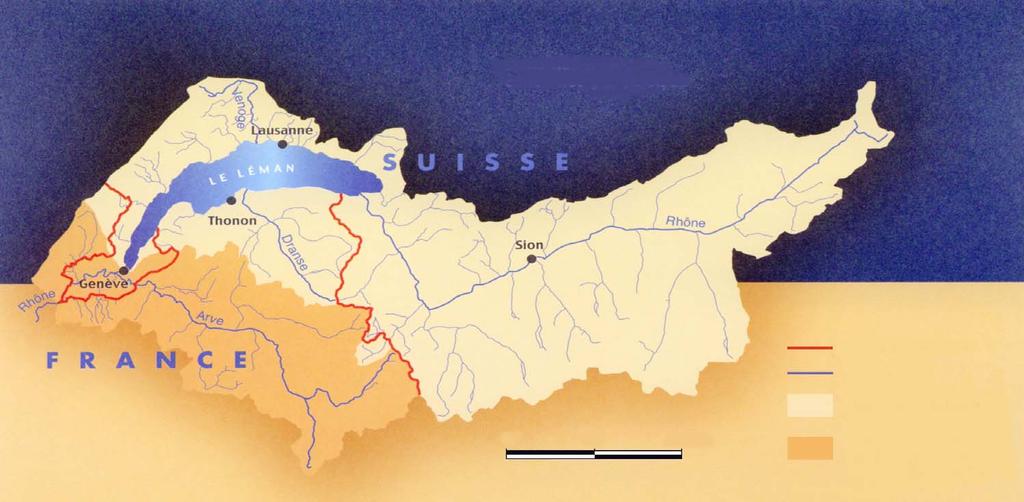International Commission for the Léman L Lake Zone géographique concernée par la CIPEL Frontière franco-suisse