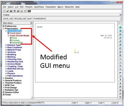 Numerical Analysis of Crack Propagation and Lifetime Estimation In Figure 63 the modified GUI menu is showed with