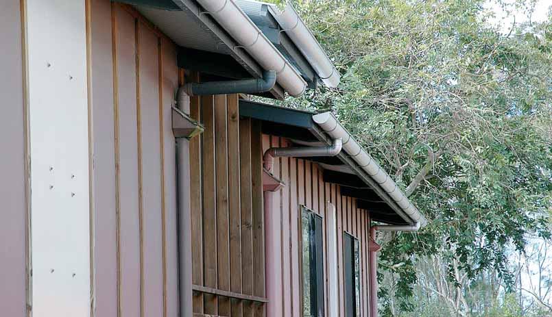 Gutter outlets fitted on the underside of the gutter make it easier for leaves, debris and sediments wash out.