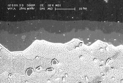5 SEM micrograph of the intreface between Sn 3.5g solder and Cu pad after aging at 423 K for 864 10 4 s, and EDX analysis results. ( = Cu 6 Sn 5,= Cu 3 Sn, and C = g 3 Sn).
