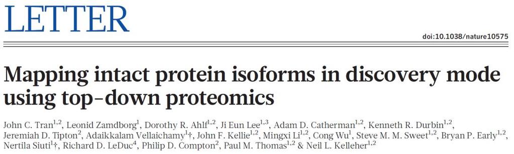 Top Down Proteomics of