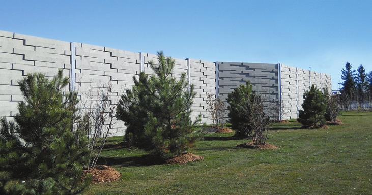 NB 12 SYSTEM The NB12 is a post and precast panel noise barrier system with posts typically located on 12ft (3.65m) centres.