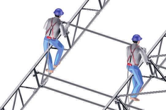 3. MEASURES TO PREVENT FALLS In line with local regulations or as the result of a risk analysis, fall prevention measures are necessary when assembling the Keder Roof.