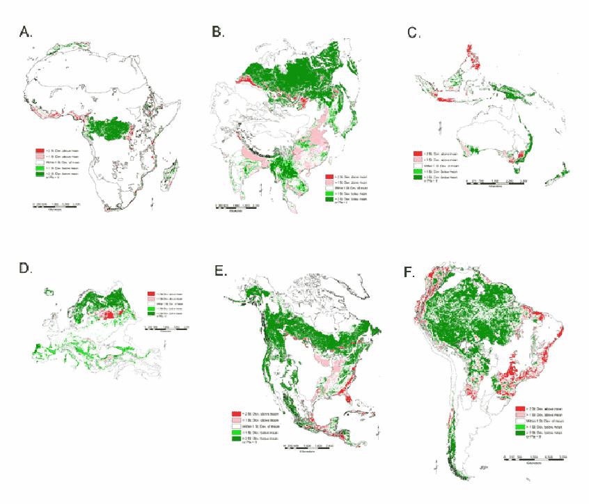 Ecosystem forest fragmentation Estimates of forest fragmentation due to anthropogenic causes. (Wade, T. G., K. H. Riitters, J. D. Wickham, and K. B.