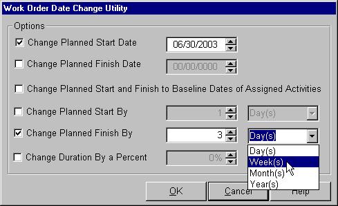 1. Select Environment/ Production Engineering/ Work Orders from the main menu. 2. Retrieve and highlight those work orders that need to be manually rescheduled 3.