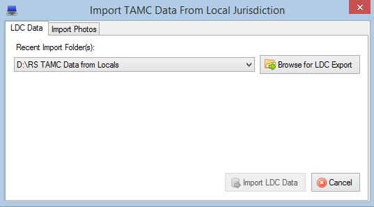 Step 8: Import TAMC data from the local agency into the planning organization s version of Roadsoft 8 NOTE: This step is not performed in the field; it should be performed at the PO office to import