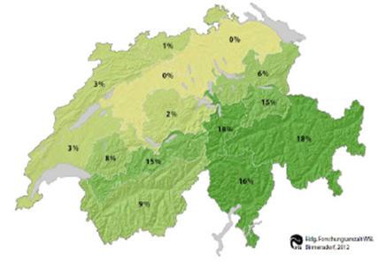 State and trends of biodiversity for food and agriculture in forests Development of the forested area between 1958 and 2006 Swiss
