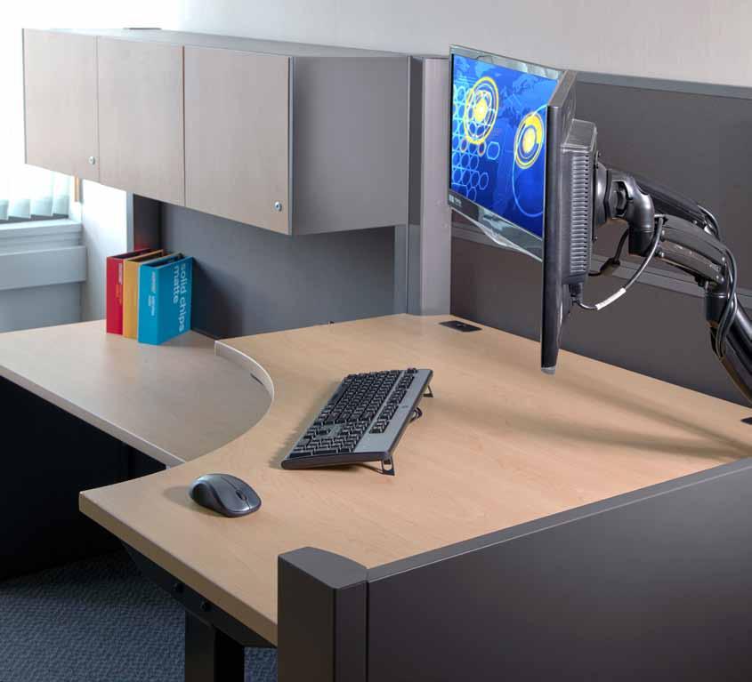 Compass desking system Flexible, durable, and adjustable Eaton s Compass modular desking system now includes a new sit-to-stand option.