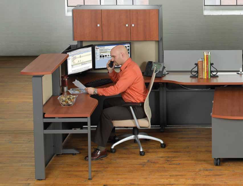Customizable & scalable Open office environments Eaton s Compass desk system is fully customizable and