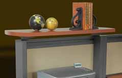 fabric options Traditional to sleek, euro-style design options Reception Shelves can be added above the