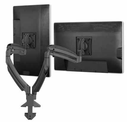 Shown here - our KONWL12D dual arm, dual monitor desk clamp.
