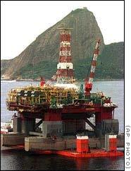 The Petrobas P-36 oil rig in 1999 being carried