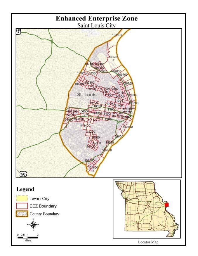 Existing City Economic Development Incentives The following identifies the areas of the City that qualify as part of the EEZ program: Chapter 100 Sales Tax Exemption for Eligible Personal Property As