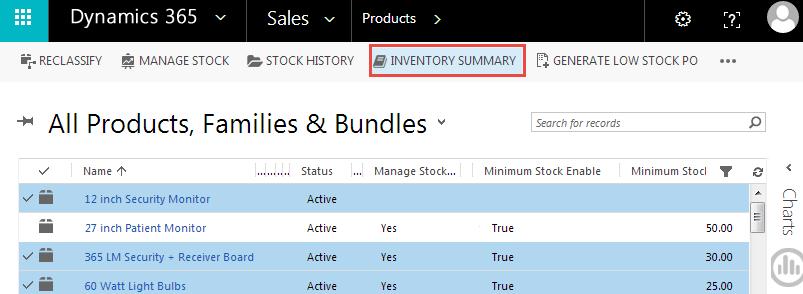 Inventory Summary Inventory Summary allows users to view summary of all transactions in a single click.