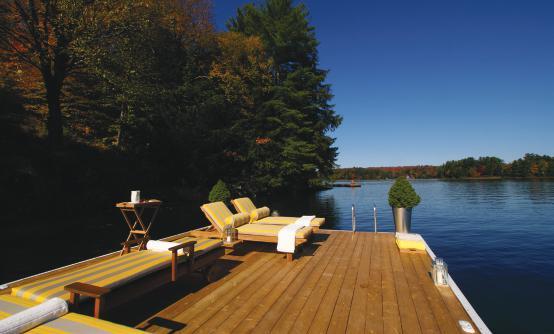at the end. This dock set up is ideal for family gatherings and overall waterfront enjoyment.