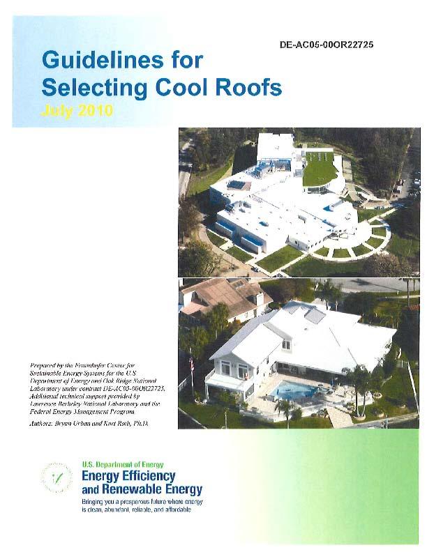 Cool roof selection guide