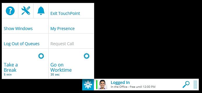 Call Bar The Call Bar is a new low profile interface residing on the Windows Task Bar that allows agents to access all core functions of TouchPoint for call handling while, for