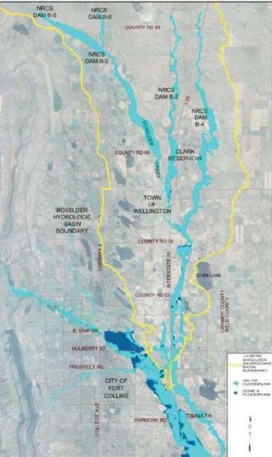 Regulatory Floodplain Benefits Dam Drainage Area (sq mi) Storage at Crest (acft) Q 100 without Dam (cfs) Q 100 with Dam (cfs) Breach