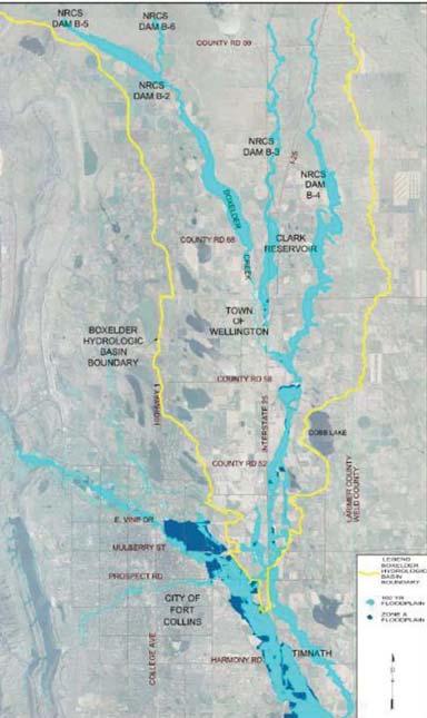 Regulatory Floodplain Benefits Dam Drainage Area (sq mi) Storage at Crest (acft) Q 100 without Dam (cfs) Q 100 with Dam (cfs) Sunny Day Breach Discharge (cfs) Residences in Breach Zone B-2 109 12,000