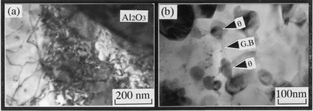 Vol. 42, No. 8 AGE-HARDENING IN COMPOSITE 757 Figure 2. TEM micrographs of the Al-4mass%Cu/10.4vol%Al 2 O 3 MA composite after (a) quenching and (b) aging at 463K for 1.8 ks. marked by B in Fig.