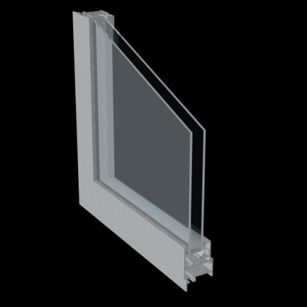 Figure 13. Aluminum frame Figure 14. Aluminum frame with thermal break 3.3.3 Nonmetal Frames 3.3.3.1 Wood The traditional window frame material is wood, because of its availability and ease of milling into the complex shapes required to make windows.