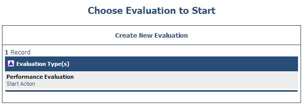 PERFORMANCE EVALUATIONS To begin a Performance Evaluation, use the Change User Type link on the left and change to the Employee group.
