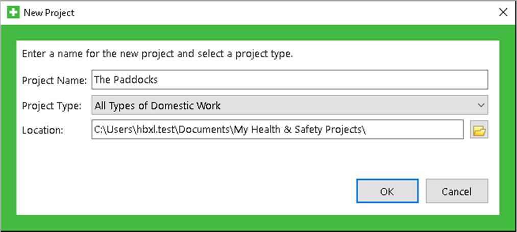 The Main Menu will appear: From the Main Menu, you can: (a) Create a new job by clicking the New Project button. (b) Open an existing job using the Open Project button.