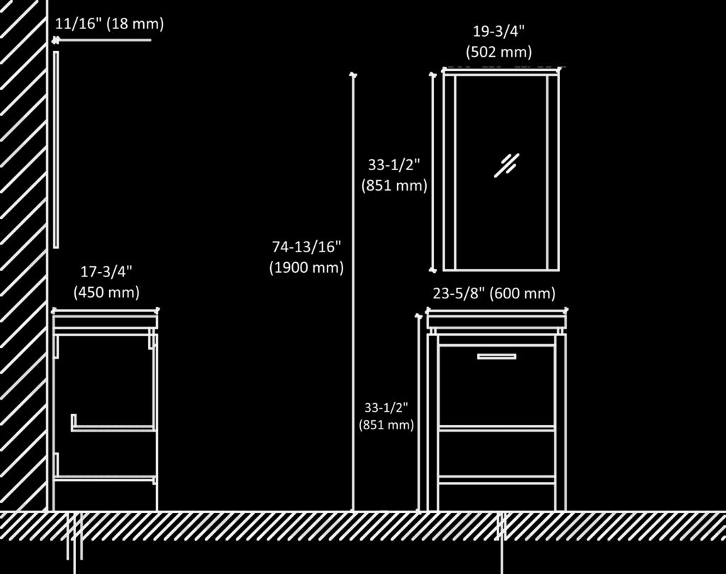 DIMENSIONS INSTALLATION GUIDE UN8801-04 *Drawings are for reference only.