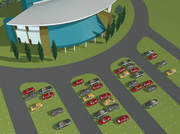 Environment LARGE SCALE OVERFLOW PARKING Grass parking areas for event parking (stadiums, arenas, exhibitions etc) have significant environmental benefits being an attractive green permeable