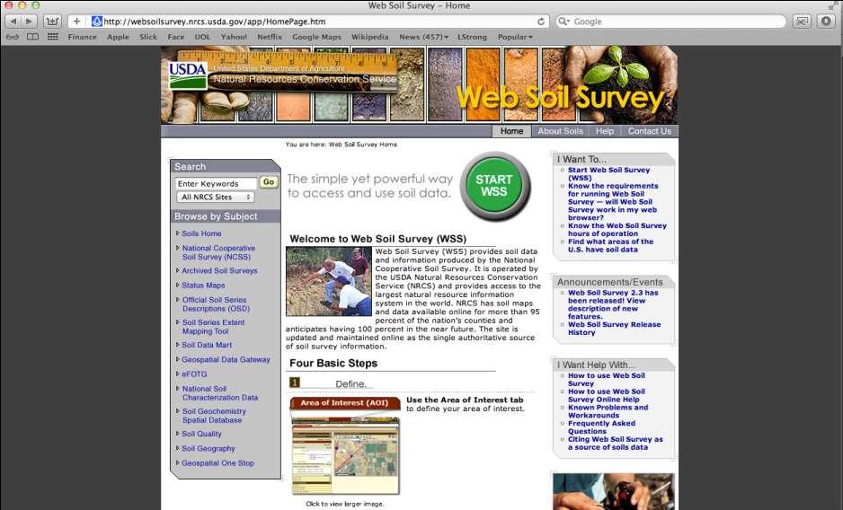 USDA WEB SOIL SURVEY - Main page