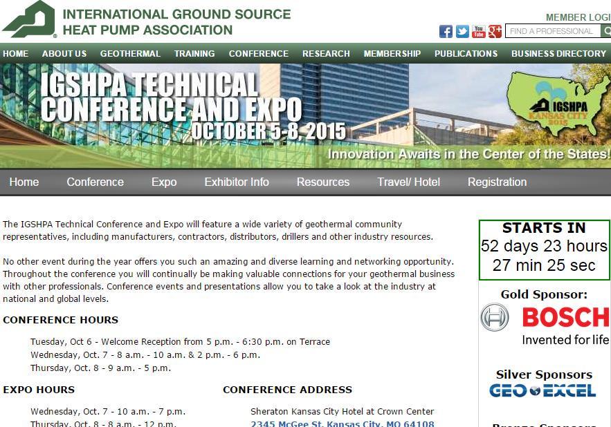 IGSHPA and GEO The International Ground Source Heat Pump