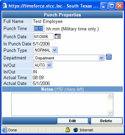 Time should be entered in the punch time field (military time only) and rounded to the nearest quarter. 2.