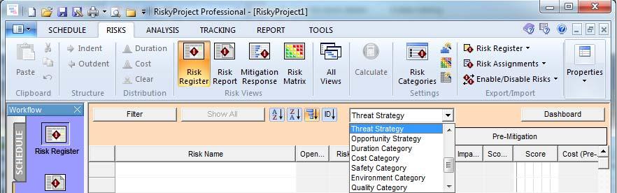 About Risk Categories, Probabilities and Impacts Risk Categories Risk Categories are a group of risk outcomes. RiskyProject calculates risk probabilities, impacts and scores for each category.