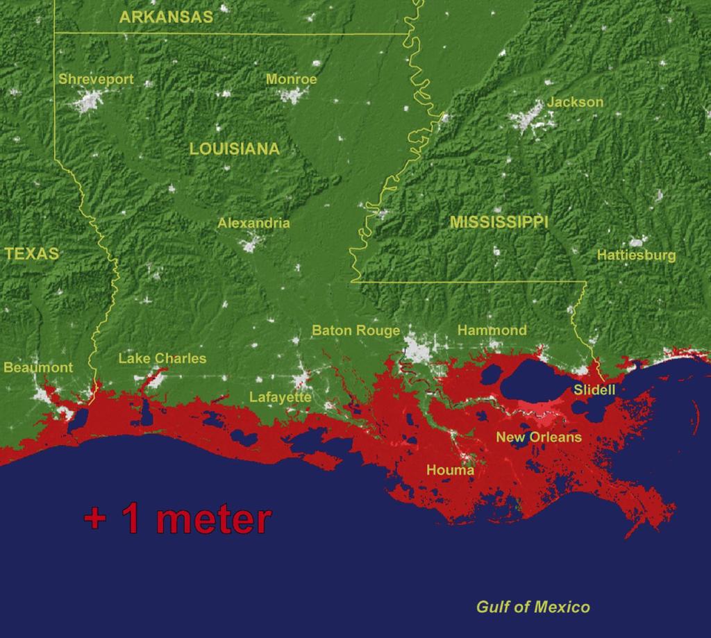 Projection of New Orleans if the Sea