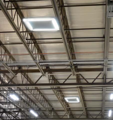 Each FUSION SkyLight Luminaire can generate a maximum of 32,300 lumens that s 64,600 lumens from a single solar panel. * Load on roof is 40 lbs./ft.