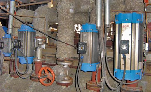 Utility services Water at vacuum pump Inlet temperature max. 35 C Return temperature approx. 50 C Circulation rate approx.