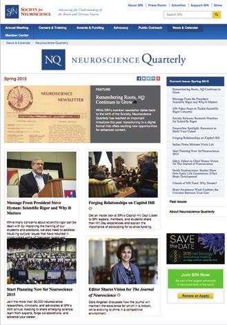 600 x 75 600 x 75 2017 Publication Dates January 20 April 21 July 21 October 20 Neuroscience Nexus Advertise in Nexus, SfN s biweekly member e-newsletter, delivered to nearly 38,000 members.