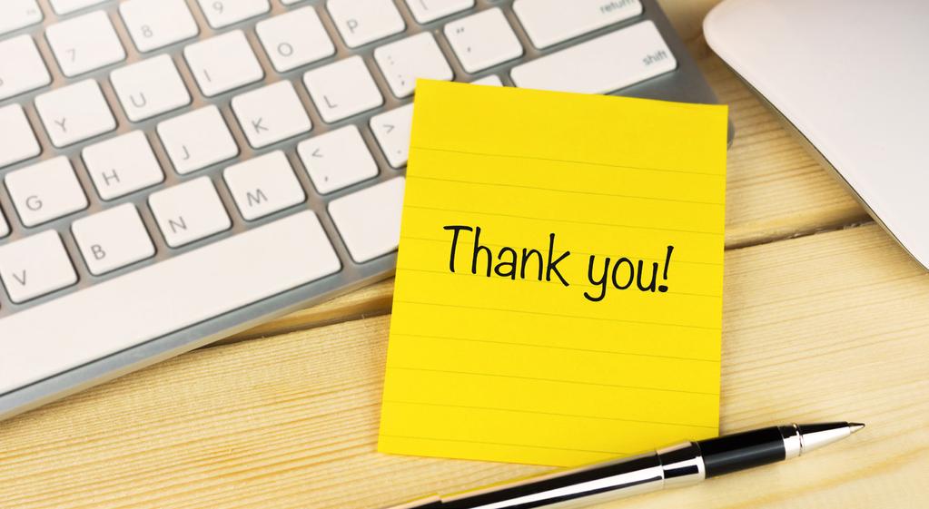 LEAVE A NOTE A simple handwritten thank you note can go