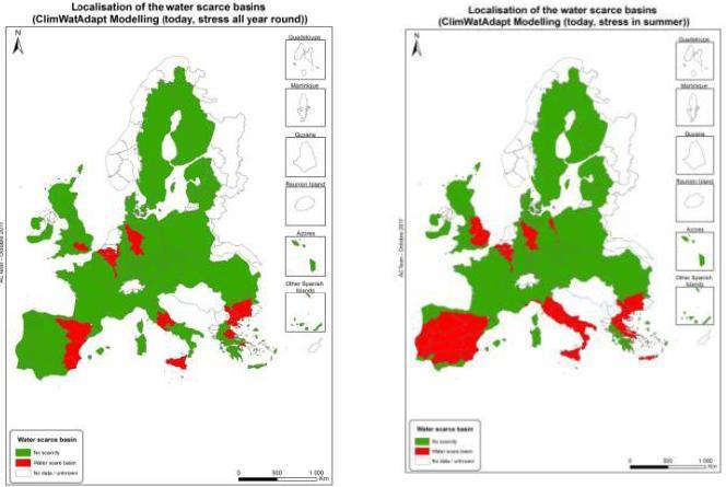 STOA - Science and Technology Options Assessment Figure B7: Current localisation of water scarce river basins in Europe