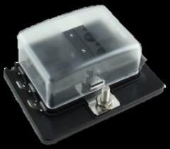 position fuse block. Made for high vibration rough duty applications. Waterproof. One common feed powers two fuse protected circuits.