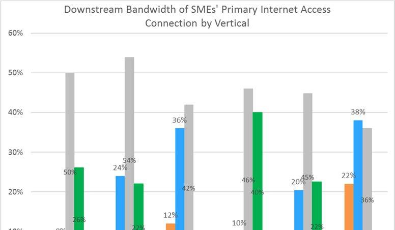 Figure 9 Q.: What is the downstream bandwidth of your primary internet access connection, in megabits per second (Mbps)?
