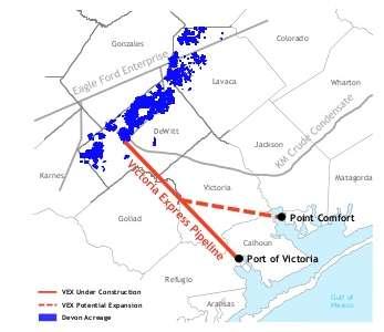 Figure 6.29: Victoria Express Pipeline The high-level map of underground pipelines in Victoria County in Figure 6.