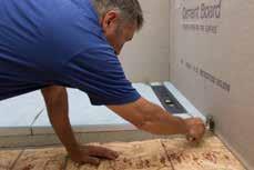 1 MEASURE AND CUT: Measure the shower floor, adding 2 for each upturn onto walls and Curbs.