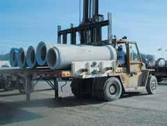 The pipe should be set aside on the job site, in a flat area free of large rocks, rough surfaces and debris. Damaged pipe cannot be repaired.