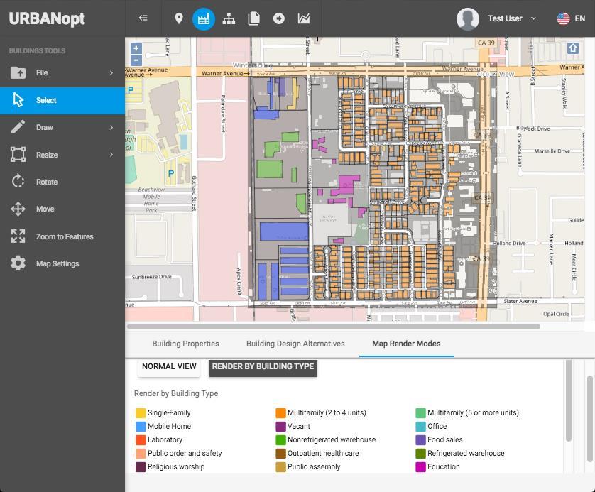 URBANopt: Easy Community-Scale Analysis Weather, Utility rates District systems Building data, EE scenarios Scenario Mgmt Simulation Mgmt Reporting Simple Bulk data entry for Oak View community