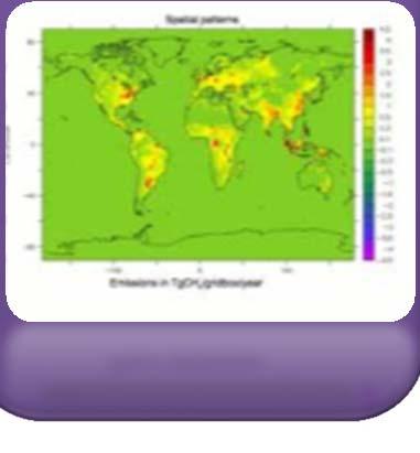 ORCHIDEE). Data and models to calculate annual flooded area.