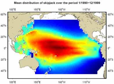 Ocean-NPZD models (OPA- PISCES) forced by NCEP reanalysis Monthly catch data by
