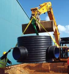 To collect excess rainwater and surface water run-off from the large roof and hard standing car park areas, Polypipe Civils supplied its large diameter Ridgidrain pipe in 900 and 1050mm diameters to