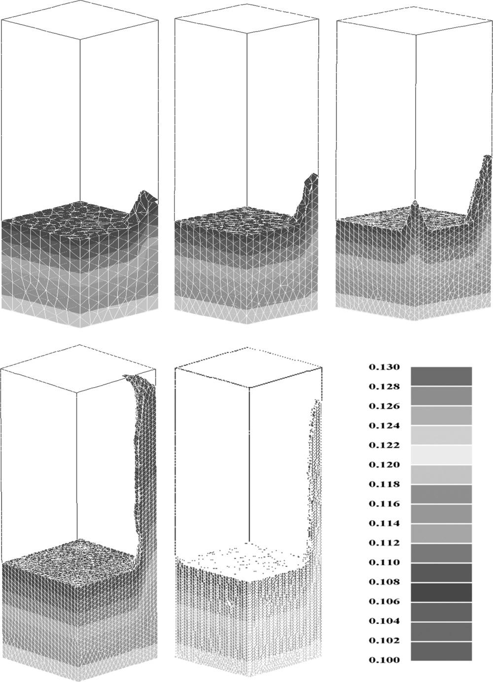 566 J. GUO AND C. BECKERMANN Figure 3. 3-D view of the liquid concentration field, C l,att ¼ 300 s for different grid sizes; clockwise from upper left: l ¼ 0:
